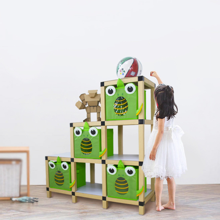 儿童玩具收纳架 百变功能纸质环保拼搭储物架 简易组装储物柜